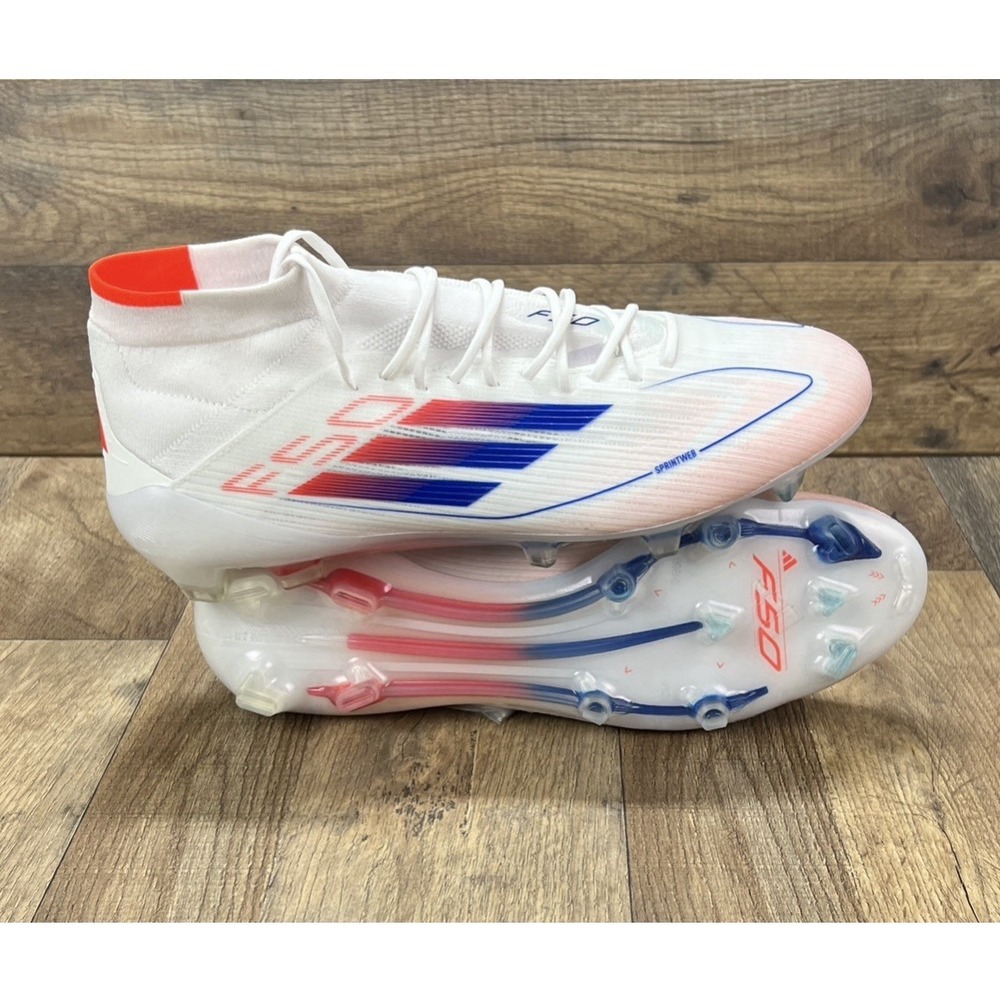 Adidas F50 Elite Mid FG Soccer Cleats White nby ID9203 Womens 11.5 / Mens 10.5